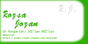 rozsa jozan business card